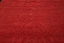 8'x9'10" Hand Knotted Tibetan Wool & Silk Designer Modern Oriental Area Rug Red