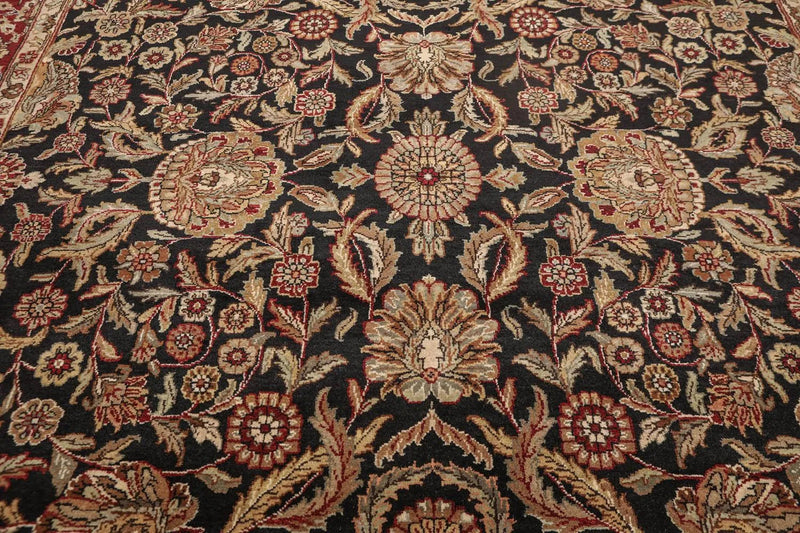 9x12 Black, Rust Hand Knotted Traditional 100% Wool Persian Oriental Area Rug