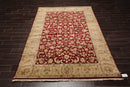 6'3" x 9'2" Hand Knotted 100% Wool Traditional Agra Oriental Area Rug Wine