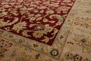 6'3" x 9'2" Hand Knotted 100% Wool Traditional Agra Oriental Area Rug Wine