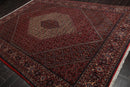 8x10 Red Hand Knotted Wool Authentic Bidjar medallion 300 KPSI Persian Oriental Area Rug