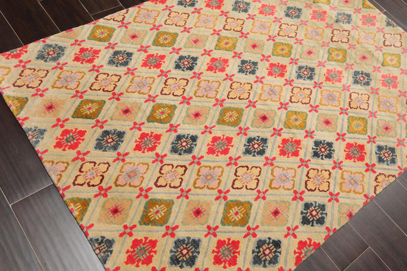 3'11" x 5'8" Swiss Wash Hand Knotted Wool Tibetan Classic Phurba Dorje Area Rug