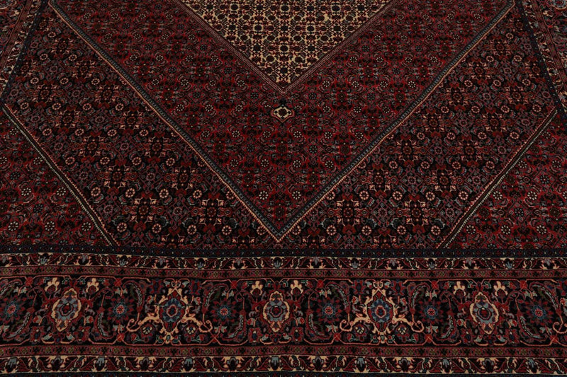 8x10 Red Hand Knotted Wool Authentic Bidjar medallion 300 KPSI Persian Oriental Area Rug