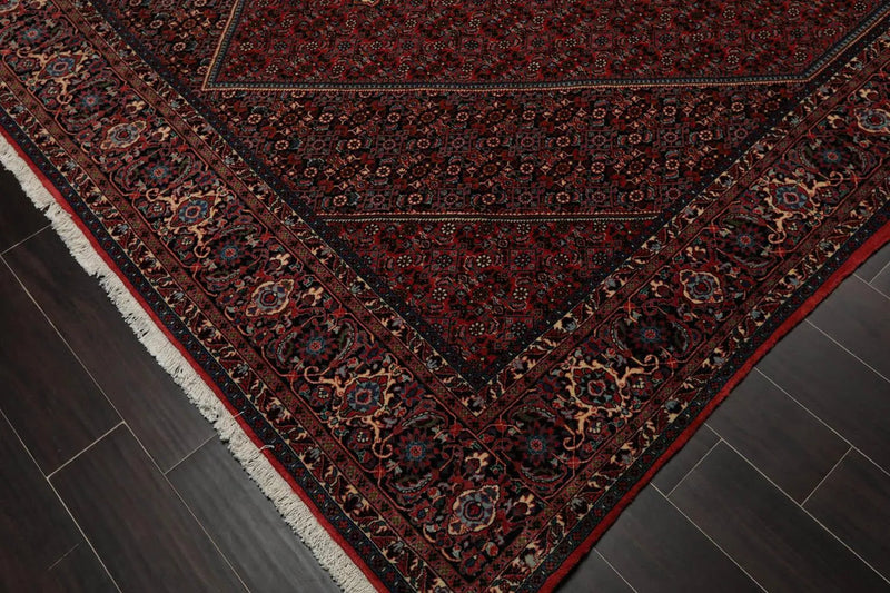 8x10 Red Hand Knotted Wool Authentic Bidjar medallion 300 KPSI Persian Oriental Area Rug