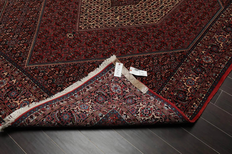 8x10 Red Hand Knotted Wool Authentic Bidjar medallion 300 KPSI Persian Oriental Area Rug