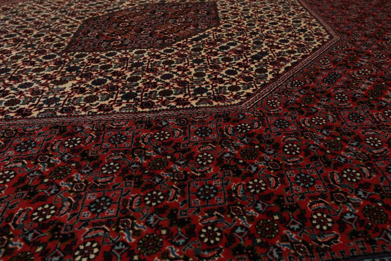 8x10 Red Hand Knotted Wool Authentic Bidjar medallion 300 KPSI Persian Oriental Area Rug