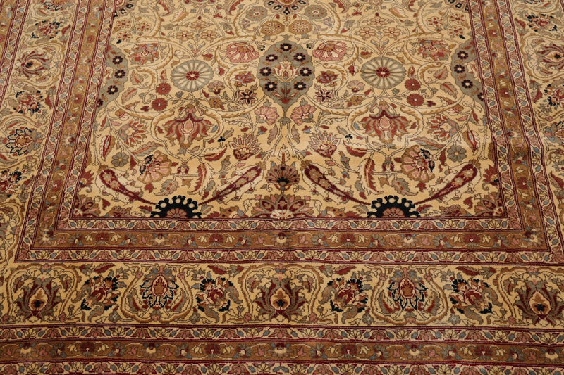 6' x 8'11" Hand Knotted 100% Wool 200 KPSI Oriental Area Rug Warm Beige