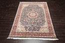 6'8" x 9'' Hand Knotted Wool Tabriz 16/18 Pak Persian 300 KPSI Area Rug Navy