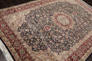6'8" x 9'' Hand Knotted Wool Tabriz 16/18 Pak Persian 300 KPSI Area Rug Navy