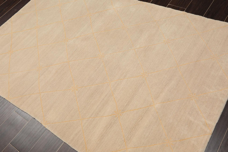 4'x 5'11" Hand Knotted Tibetan Wool Swiss Wash Area Rug