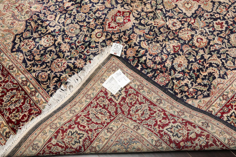 6'8" x 9'' Hand Knotted Wool Tabriz 16/18 Pak Persian 300 KPSI Area Rug Navy