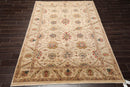 5'11" x 8'9" Hand Knotted 100% Wool Traditional Agra Oriental Area Rug Beige