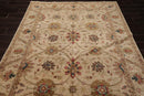5'11" x 8'9" Hand Knotted 100% Wool Traditional Agra Oriental Area Rug Beige
