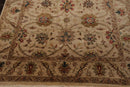 5'11" x 8'9" Hand Knotted 100% Wool Traditional Agra Oriental Area Rug Beige