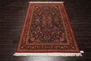 5'11" x 9' Hand Knotted Wool 300 KPSI Sarouk Oriental Area Rug Midnight Blue
