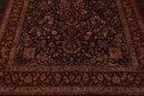 5'11" x 9' Hand Knotted Wool 300 KPSI Sarouk Oriental Area Rug Midnight Blue