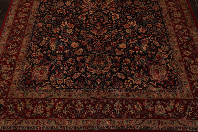 5'11" x 9' Hand Knotted Wool 300 KPSI Sarouk Oriental Area Rug Midnight Blue