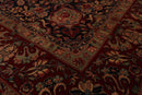 5'11" x 9' Hand Knotted Wool 300 KPSI Sarouk Oriental Area Rug Midnight Blue