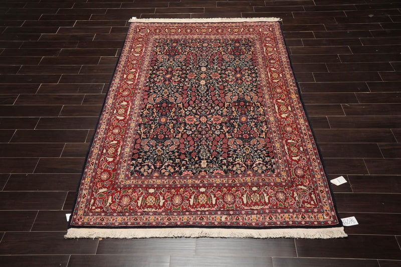 5'9"x8'9" Authentic Vintage Hand Knotted Turkish Hereke 200KPSI Area Rug Black