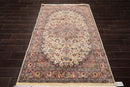 4'7" x 7'2" Hand Knotted Wool 16/18 PakPersian 300 KPSI Area Rug Ivory