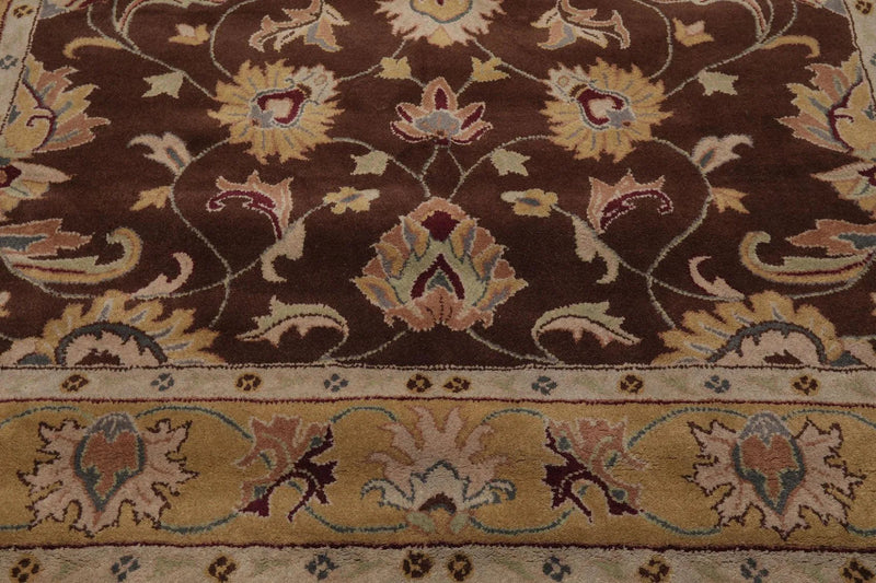 8' x 10' Handmade 100% Wool Kashaan Traditional Oriental Area Rug Brown