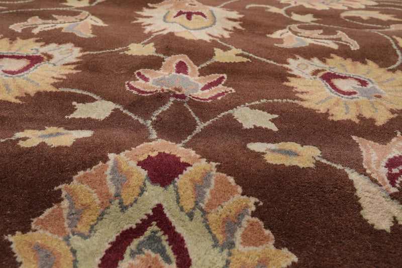 8' x 10' Handmade 100% Wool Kashaan Traditional Oriental Area Rug Brown