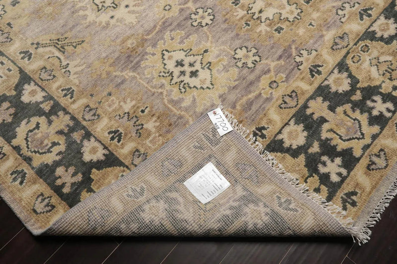 9'x12' Hand Knotted Oushak 100% Wool Transitional Oriental Area Rug Gray, Moss Color