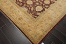 9'1"x 11'11" Hand Knotted Wool Stone Wash Peshawar Vegetable Dyes Area Rug Brown