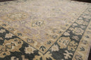 9'x12' Hand Knotted Oushak 100% Wool Transitional Oriental Area Rug Gray, Moss Color