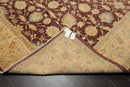 9'1"x 11'11" Hand Knotted Wool Stone Wash Peshawar Vegetable Dyes Area Rug Brown