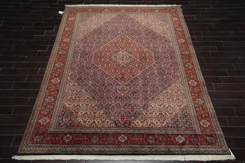 8x11 Navy, Rust Hand Knotted 100% Wool 250 KPSI Authentic Mahi Tabrizz Oriental Area Rug