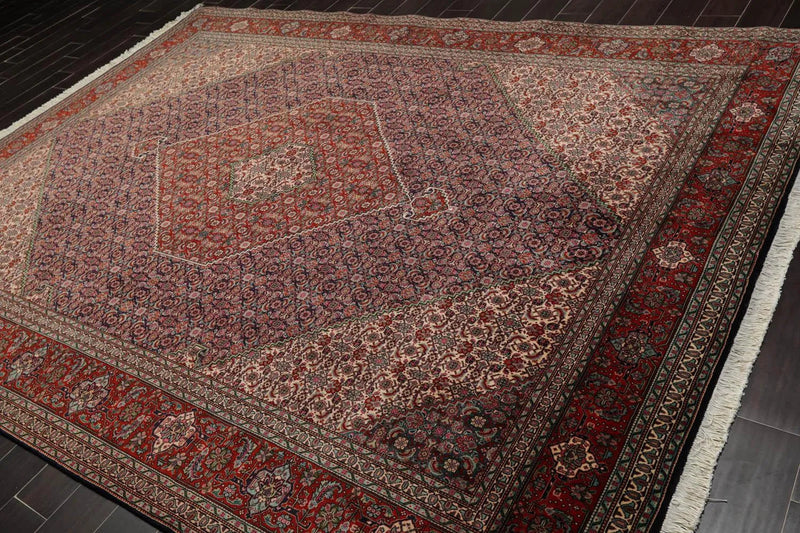 8x11 Navy, Rust Hand Knotted 100% Wool 250 KPSI Authentic Mahi Tabrizz Oriental Area Rug