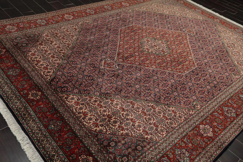 8x11 Navy, Rust Hand Knotted 100% Wool 250 KPSI Authentic Mahi Tabrizz Oriental Area Rug