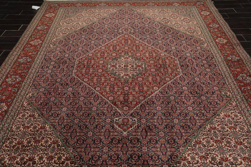 8x11 Navy, Rust Hand Knotted 100% Wool 250 KPSI Authentic Mahi Tabrizz Oriental Area Rug