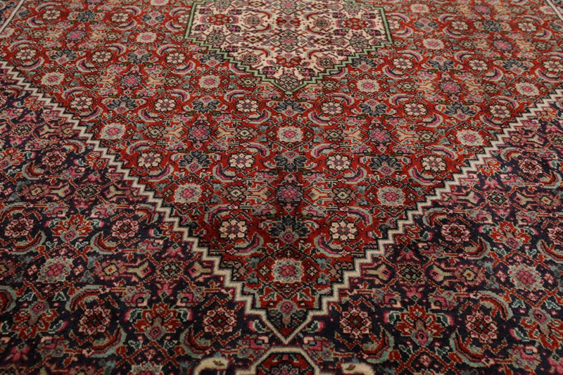 8x11 Navy, Rust Hand Knotted 100% Wool 250 KPSI Authentic Mahi Tabrizz Oriental Area Rug