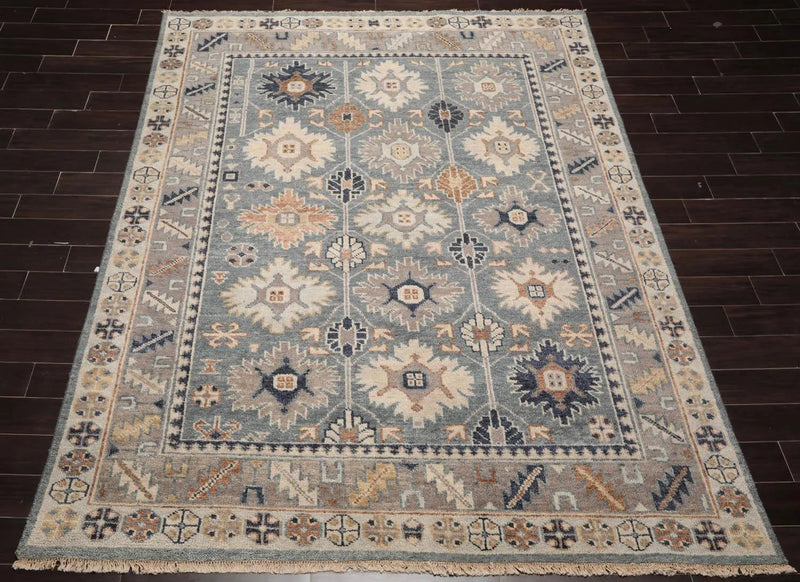 7' 11''x10' Hand Knotted Oushak 100% Wool Arts & Crafts Oriental Area Rug Slate, Taupe Color
