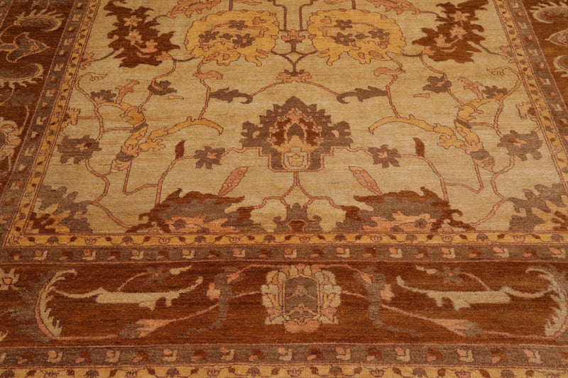 8'3"x11'4" Hand Knotted Wool Stone Wash Peshawar Vegetable Dye Area Rug Beige/Tan