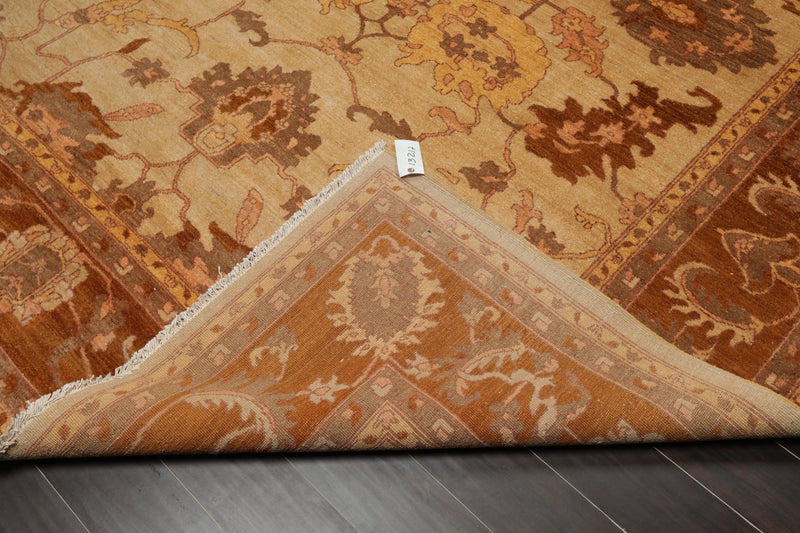 8'3"x11'4" Hand Knotted Wool Stone Wash Peshawar Vegetable Dye Area Rug Beige/Tan