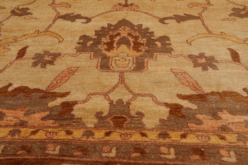 8'3"x11'4" Hand Knotted Wool Stone Wash Peshawar Vegetable Dye Area Rug Beige/Tan
