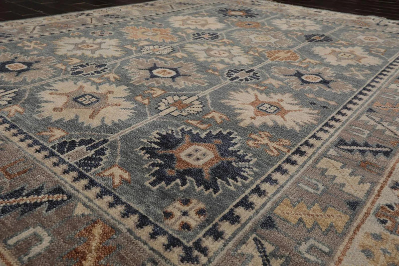7' 11''x10' Hand Knotted Oushak 100% Wool Arts & Crafts Oriental Area Rug Slate, Taupe Color