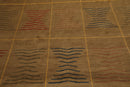 7'11" x 9'10" Hand Knotted Wool Geometric Tibetan Oriental Area Rug Brown Modern