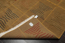 7'11" x 9'10" Hand Knotted Wool Geometric Tibetan Oriental Area Rug Brown Modern