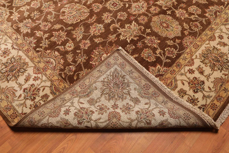 9x12 Brown, Beige Hand Knotted 100% Wool Agra 200 KPSI Oriental Area Rug