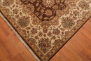 9x12 Brown, Beige Hand Knotted 100% Wool Agra 200 KPSI Oriental Area Rug