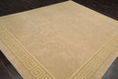 8' x 9'9" Hand Knotted Damask Greek Key Tibetan Area Rug Beige