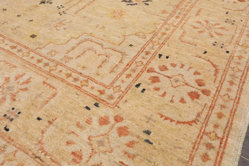 5' 3''x7' 10'' Hand Knotted Chobi Peshawar 100% Wool Traditional Oriental Area Rug Beige, Tan Color