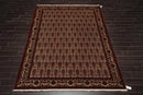 6x9 Ivory, Rust Hand Knotted 100% Wool Vase 200 KPSI Authentic Persian Oriental Area Rug