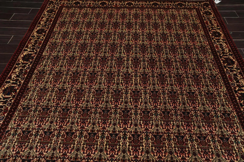 6x9 Ivory, Rust Hand Knotted 100% Wool Vase 200 KPSI Authentic Persian Oriental Area Rug