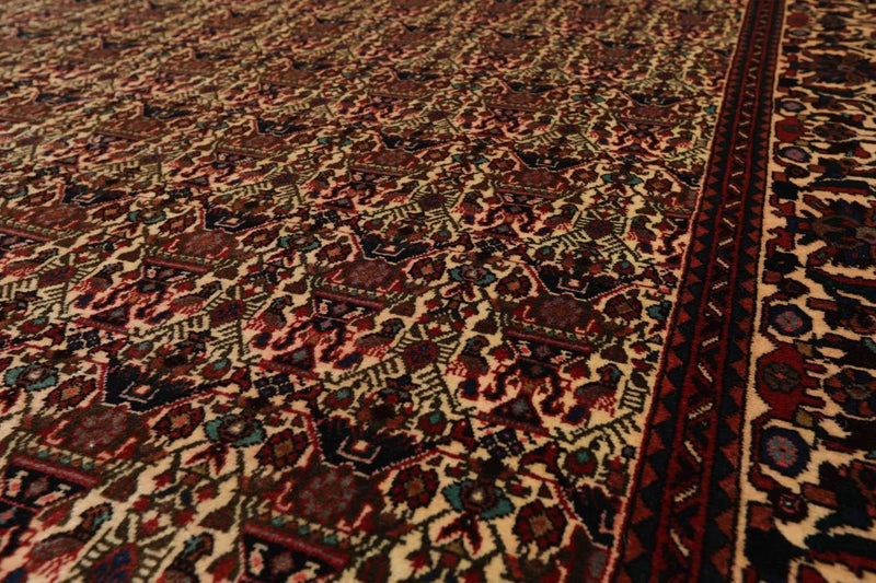 6x9 Ivory, Rust Hand Knotted 100% Wool Vase 200 KPSI Authentic Persian Oriental Area Rug