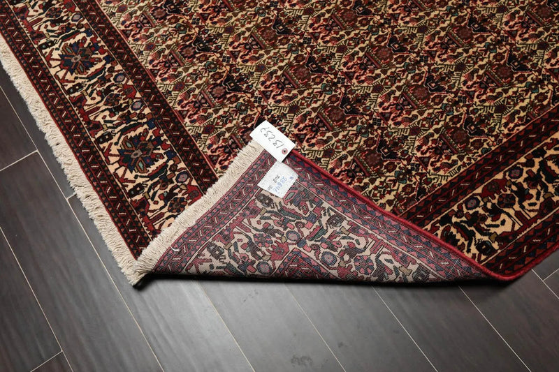 6x9 Ivory, Rust Hand Knotted 100% Wool Vase 200 KPSI Authentic Persian Oriental Area Rug